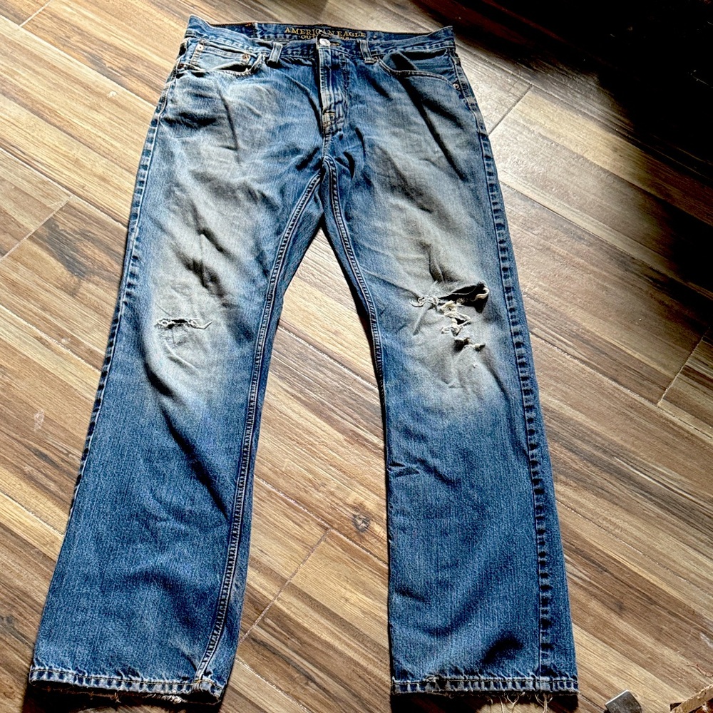 American Eagle Distressed Original Boot Jeans